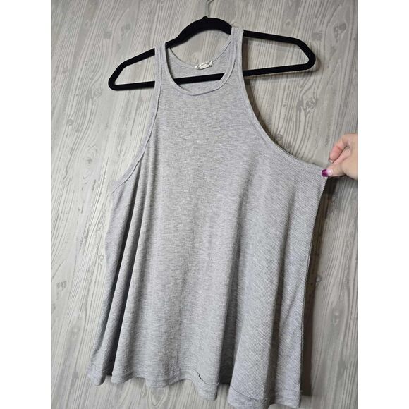 Free People Intimately Grey Ribbed Swing Tank Top Women’s Size Large - Picture 3 of 7